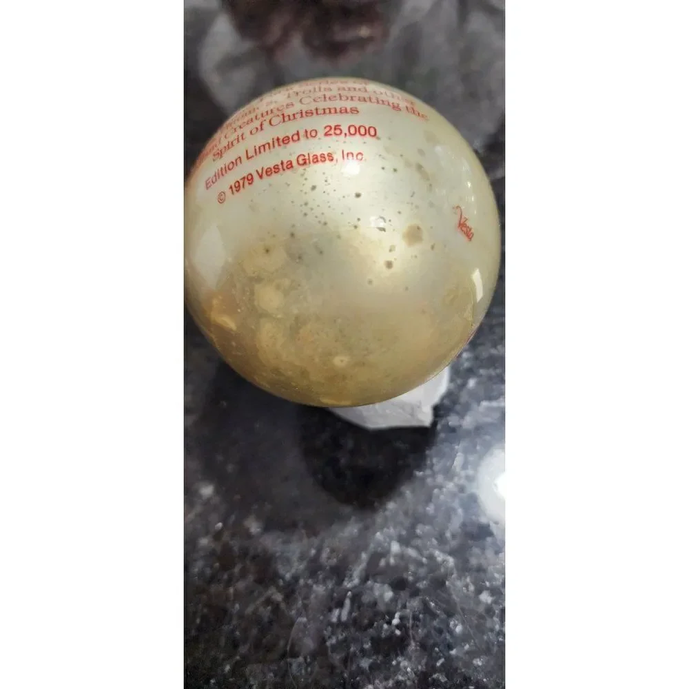 1979 First Edition Number 1 Vesta Glass Christmas Ornament, Vintage